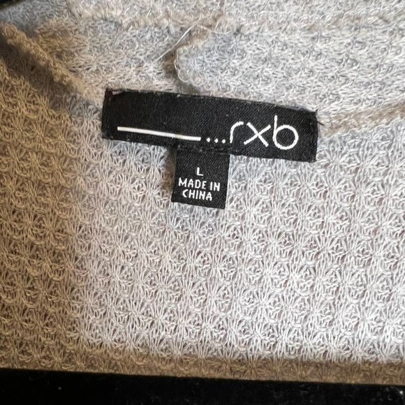 rxb Gray Open Front Cardigan Draped Lace Detail Lightweight‎ Size L - Picture 2 of 10